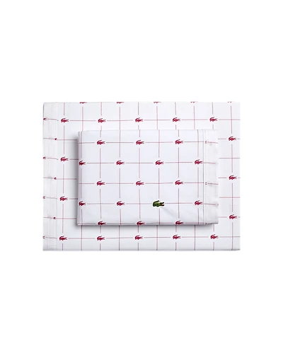 Lacoste Home Slice 100% Cotton Percale 4-Pc. Sheet Set