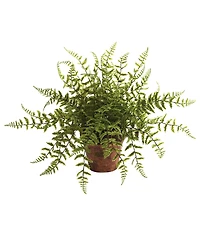 Nearly Natural Fern w/ Decorative Planter, Set of 2