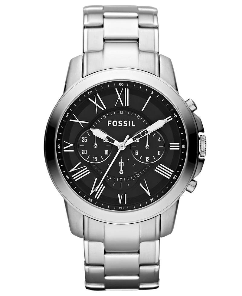 Fossil Men's Chronograph Grant Stainless Steel Bracelet Watch 44mm FS4736