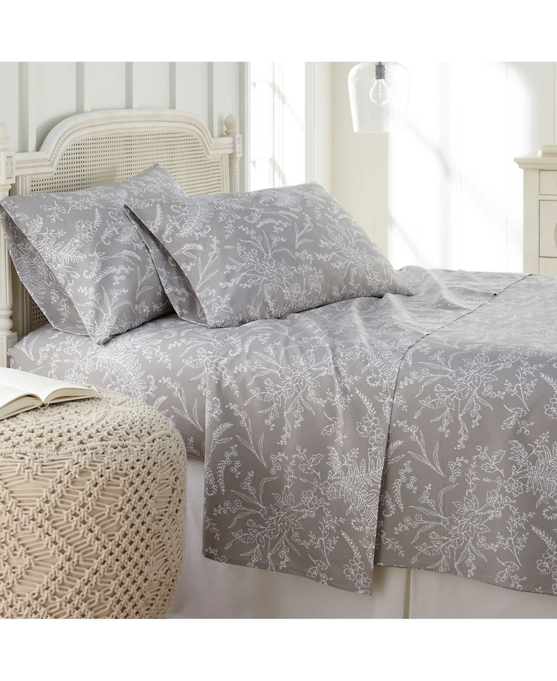 Southshore Fine Linens Ultra-Soft Floral or Solid 4-Pc. Sheet Set