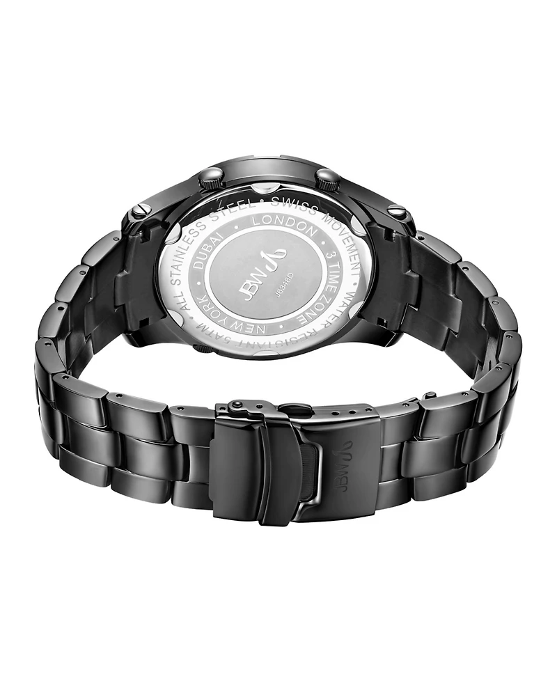 Jbw Men's Jet Setter Iii Diamond (1 ct.t.w.) Black Ion-Plated Stainless Steel Watch
