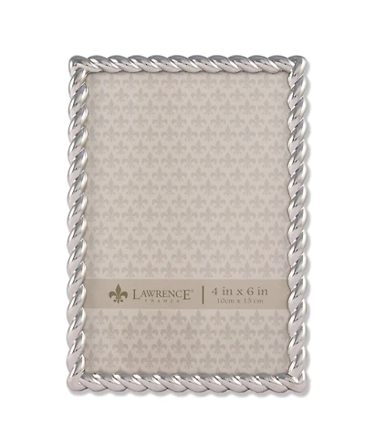 Lawrence Frames 710046 Silver Metal Rope Picture Frame - 4" x 6"