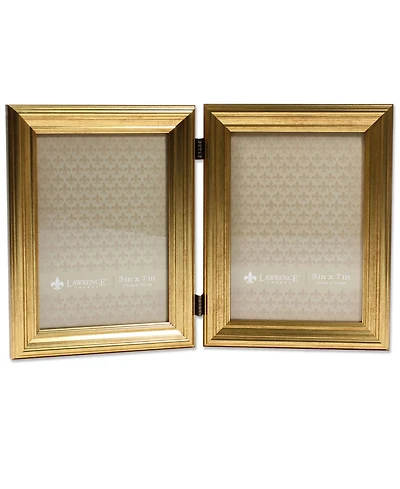 Lawrence Frames Hinged Double Sutter Burnished Gold Picture Frame - 5" x 7"