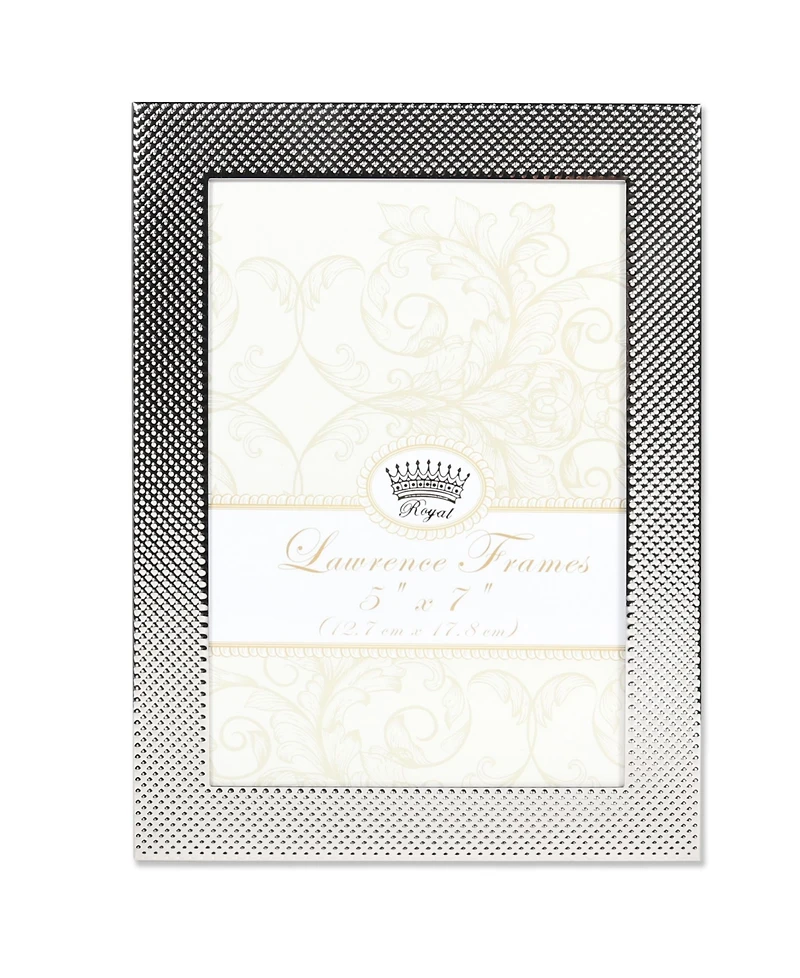 Lawrence Frames Fawn Pin Dot Pattern Silver Metal Picture Frame - 5" x 7"
