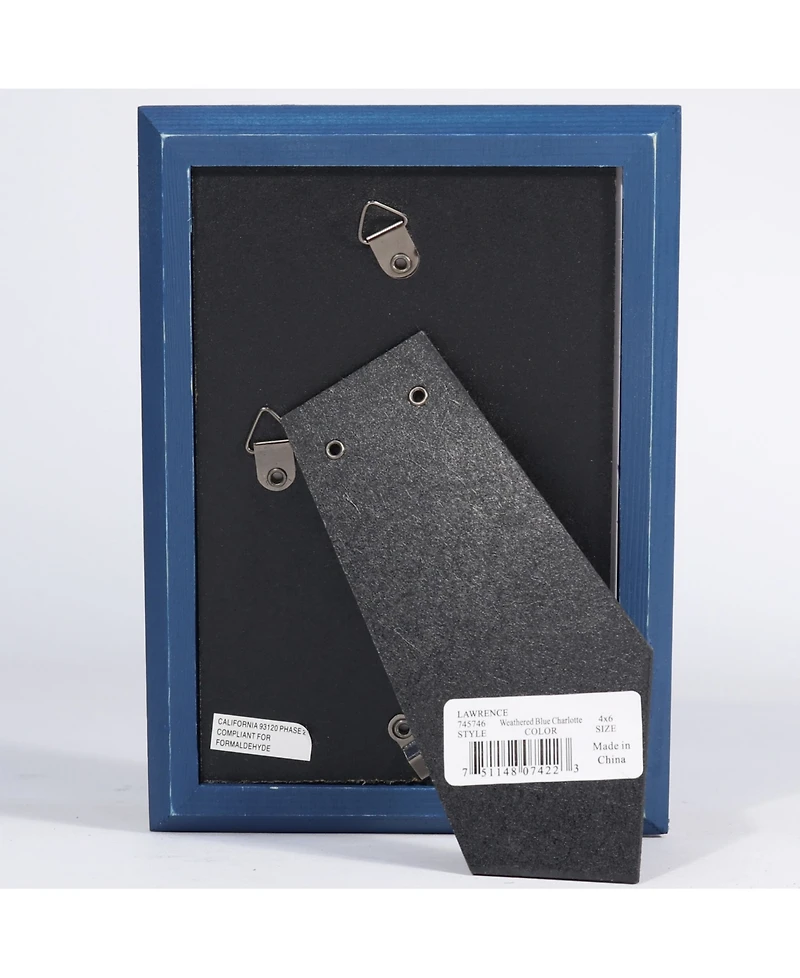 Lawrence Frames Charlotte Weathered Navy Blue Wood Picture Frame - 4" x 6"