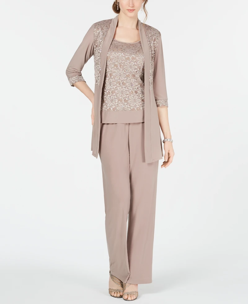 R & M Richards Sequined Lace 2-Pc. Set