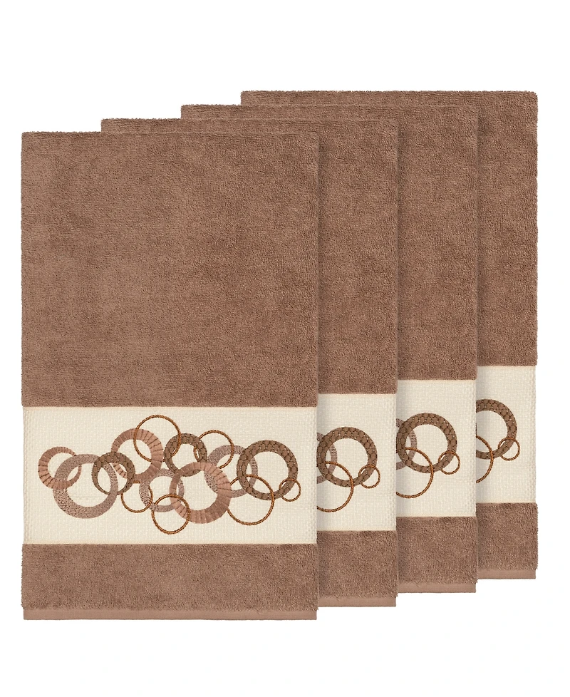 Linum Home Turkish Cotton Annabelle 4-Pc. Embellished Bath Towel Set