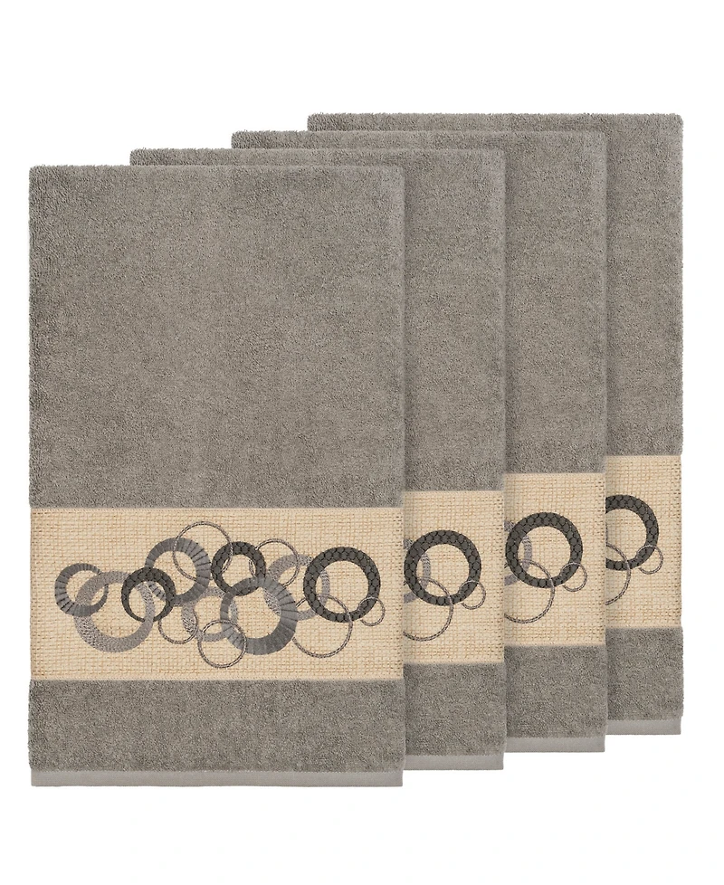 Linum Home Turkish Cotton Annabelle 4-Pc. Embellished Bath Towel Set