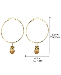 Noir Cubic Zirconia Pineapple Extra Large Hoop Earrings