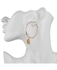 Noir Cubic Zirconia Lemon Hoop Earring