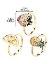 Noir Stackable Cubic Zirconia Fruit Ring Set
