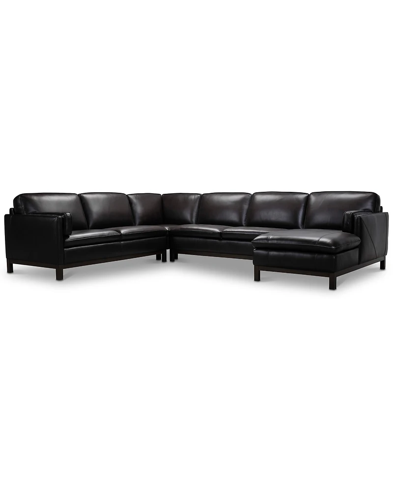 Closeout! Virton 136" 4-Pc. Leather Chaise Sectional Sofa, Created for Macy's