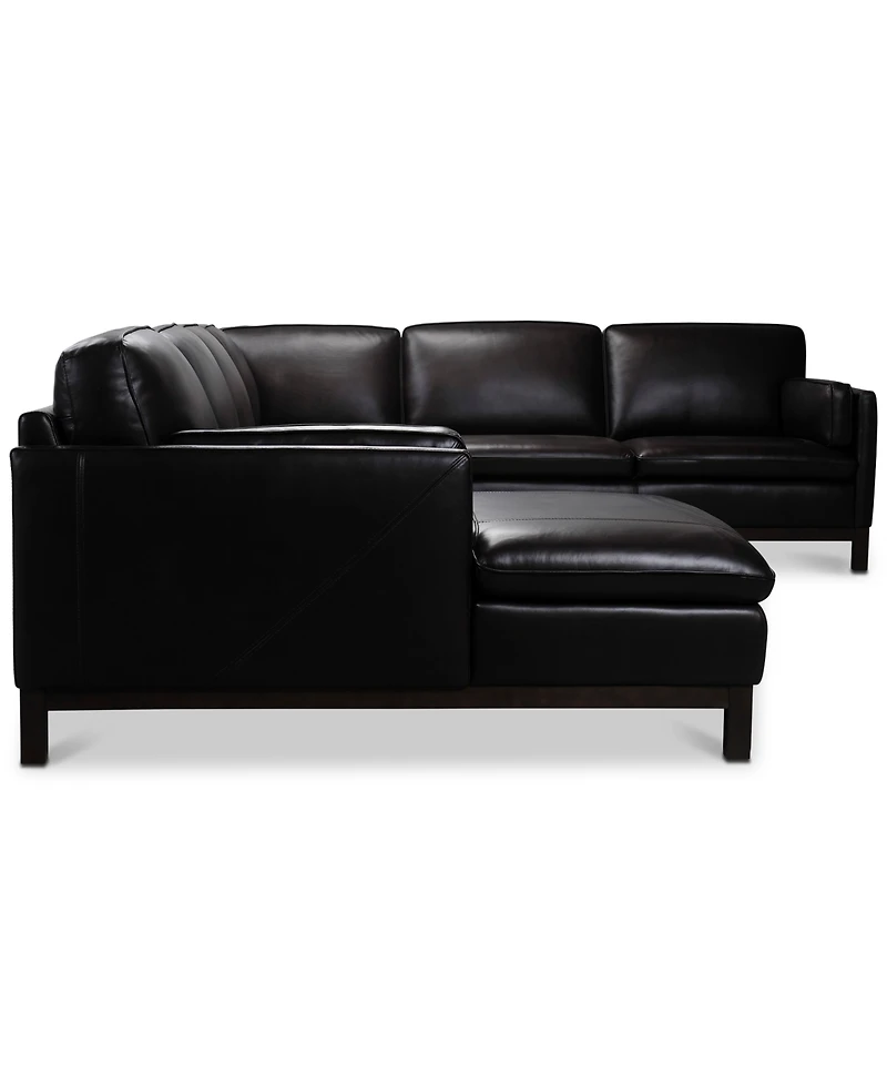 Closeout! Virton 136" 4-Pc. Leather Chaise Sectional Sofa, Created for Macy's