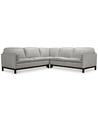 Closeout! Virton 3-Pc. Leather "L" Sectional Sofa, Created for Macy's
