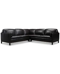 Closeout! Virton 3-Pc. Leather "L" Sectional Sofa, Created for Macy's