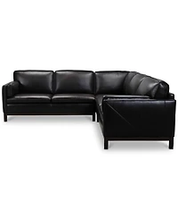Closeout! Virton 3-Pc. Leather "L" Sectional Sofa, Created for Macy's