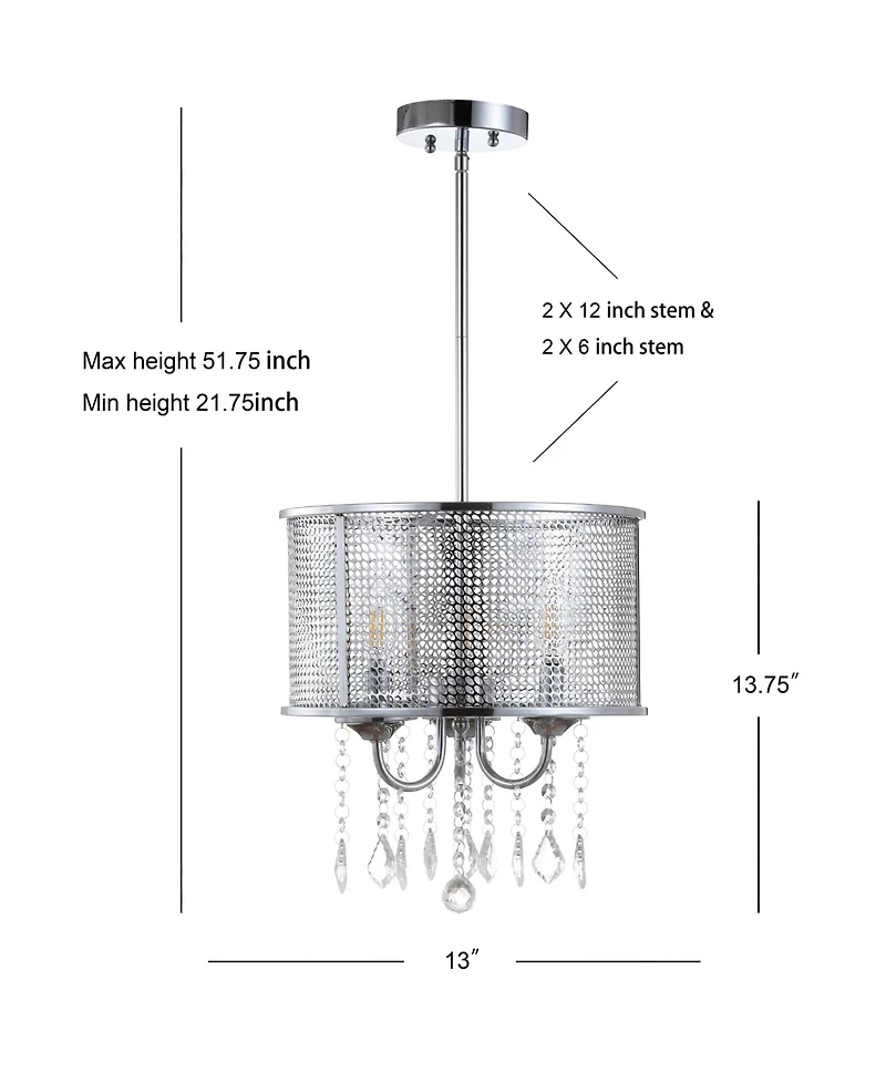 Jonathan Y Avah 13" Adjustable Led Drop Pendant