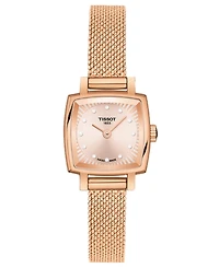 Tissot Women's Swiss T-Lady Lovely Diamond Accent Rose Gold Mesh Bracelet Watch 20mm