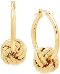 Italian Gold Love Knot Drop Earrings in 14k Gold