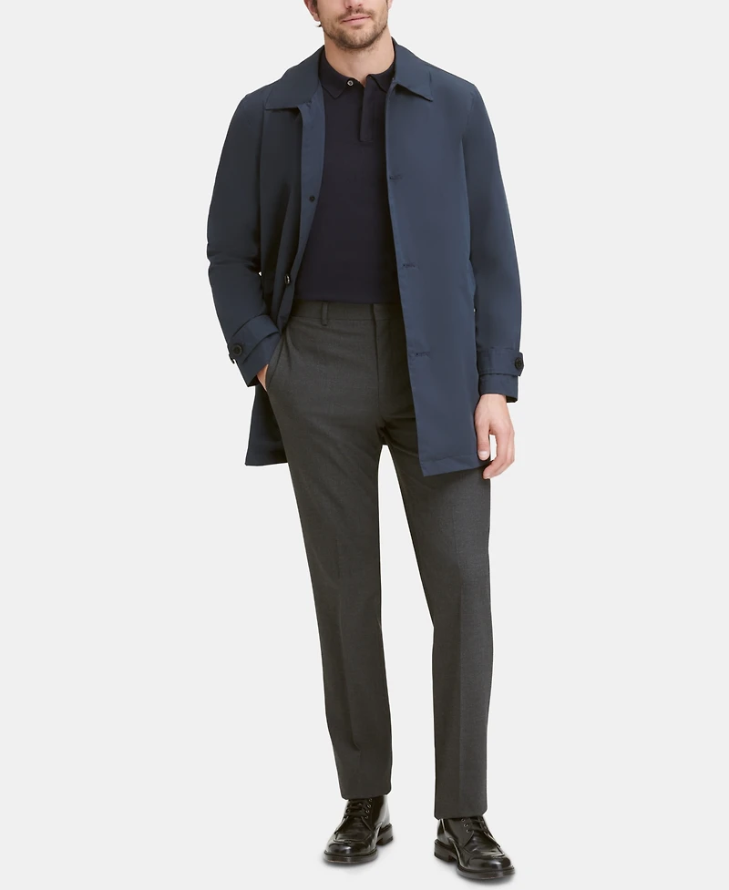 Cole Haan Men's Button-Front Water Resistant Rain Coat