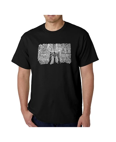 La Pop Art Mens Word T-Shirt - Brooklyn Bridge