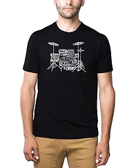 La Pop Art Mens Premium Blend Word T-Shirt - Drums