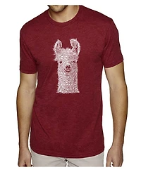 La Pop Art Mens Premium Blend Word T-Shirt - Llama