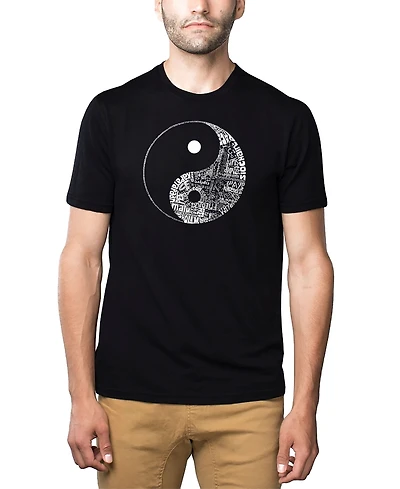 La Pop Art Mens Premium Blend Word T-Shirt - Yin Yang