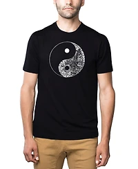 La Pop Art Mens Premium Blend Word T-Shirt - Yin Yang