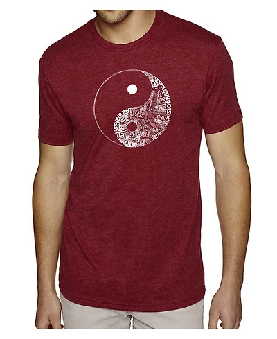 La Pop Art Mens Premium Blend Word T-Shirt - Yin Yang