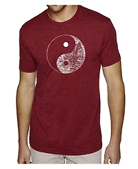 La Pop Art Mens Premium Blend Word T-Shirt - Yin Yang