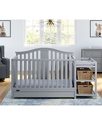 Graco Solano 4-in-1 Convertible Crib & Changer with Drawer - Pebble Gray