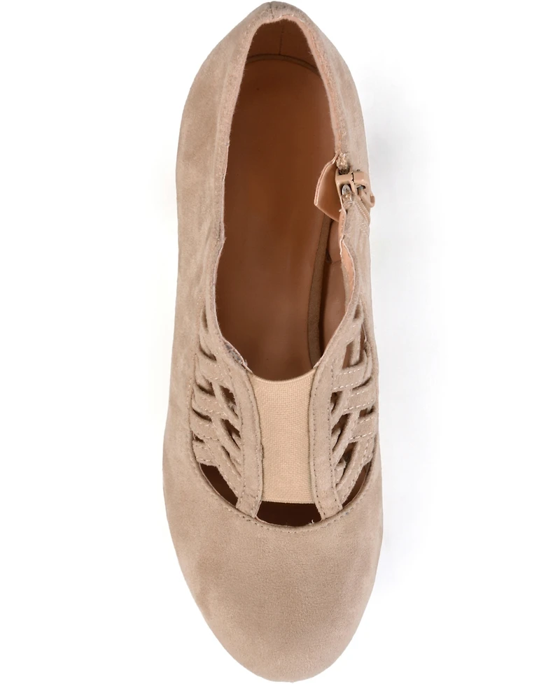 Journee Collection Women's Piper Cagey Upper Round Toe Dress Shooties