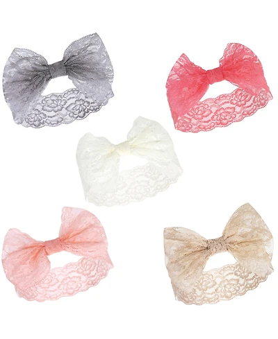 Hudson Baby Girls 5Pk Lace Headbands