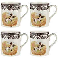 Spode Woodland Pointer Mugs, Set of 4