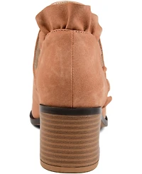Journee Collection Women's Lennie Ruffle Detail Stacked Block Heel Booties