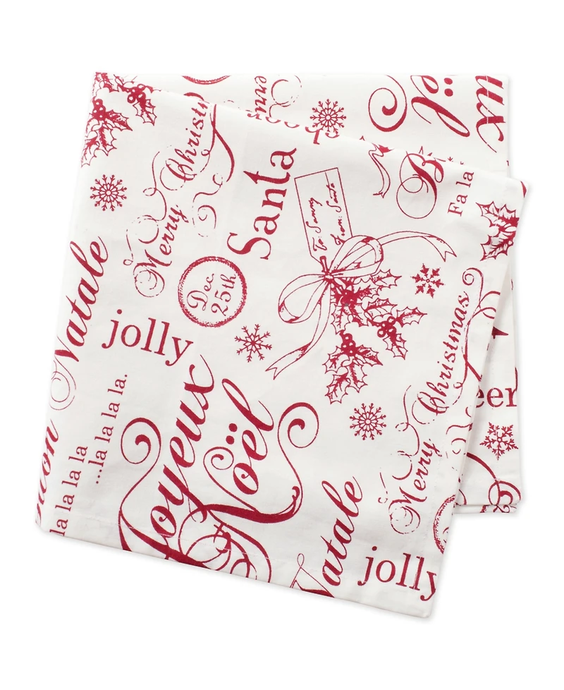 Vintage Christmas Print Napkin, Set of 6