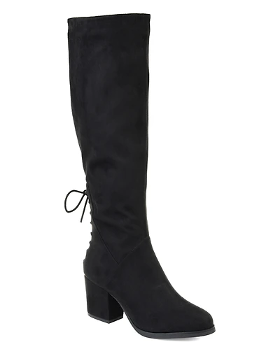 Journee Collection Women's Leeda Lace Up Detail Knee High Boots