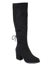 Journee Collection Women's Leeda Lace Up Detail Knee High Boots