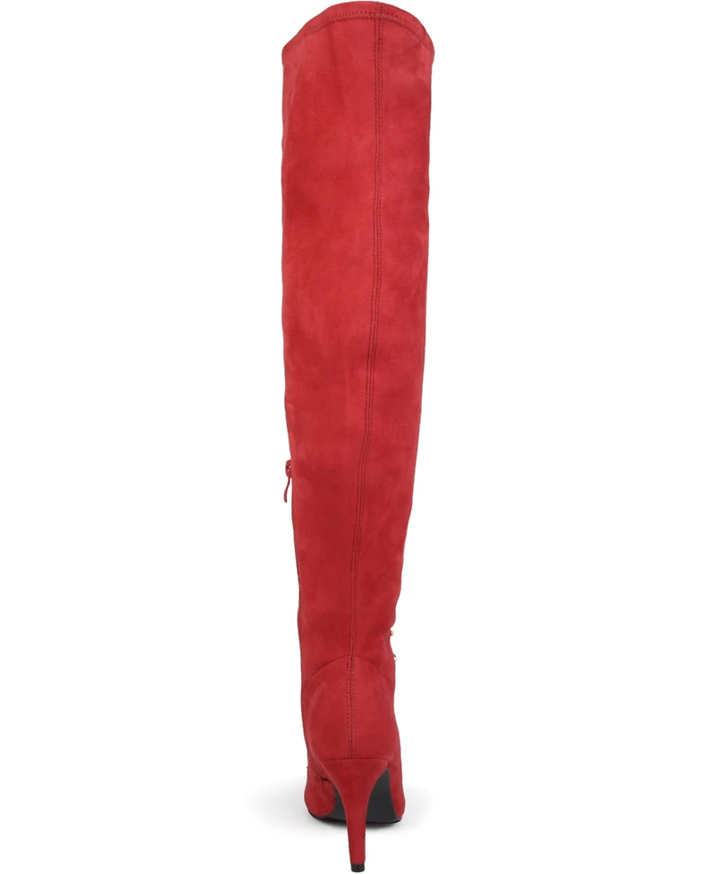 Journee Collection Women's Trill Wide Calf Lace Up Over The Knee Dress Boots