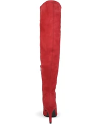 Journee Collection Women's Trill Wide Calf Lace Up Over The Knee Dress Boots