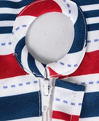 Patriotic Stripe Outdoor Tablecloth with Zipper 52" Round