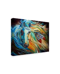 Marcia Baldwin 'Breaking Dawn Indian War Horse' Canvas Art - 47" x 35"