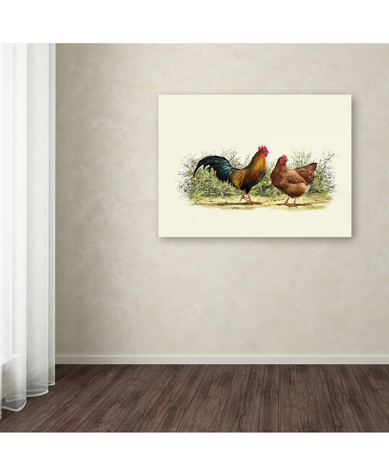 The Macneil Studio 'Cockerel And Hen Copy' Canvas Art - 14" x 19"