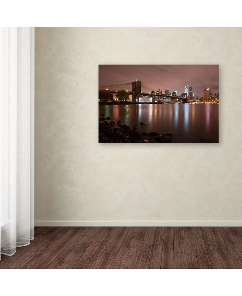 David Ayash 'Jane's Carousel, Brooklyn Bridge-Color' Canvas Art - 24" x 16"