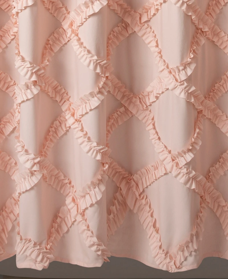 Lush Decor Ruffle Diamond Shower Curtain, 72" x