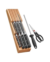 Zwilling Pro 10pc Block Set w/ Beechwood In-Drawer Knife Tray
