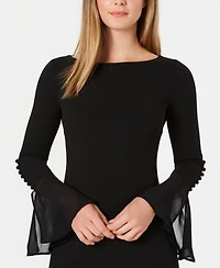 Calvin Klein Petite Chiffon Bell-Sleeve Sheath Dress