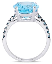 Blue Topaz (10-1/2 ct.t.w.) Ring Sterling Silver