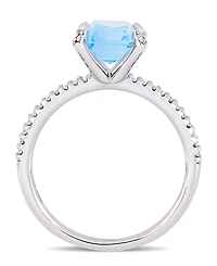 Blue Topaz (2 ct.t.w.) and Diamond (1/10 Ring 10k White Gold